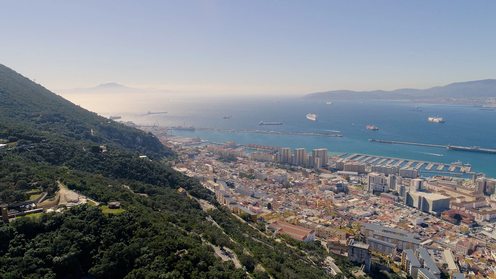 Image of Gibraltar Drone Rock View & Town